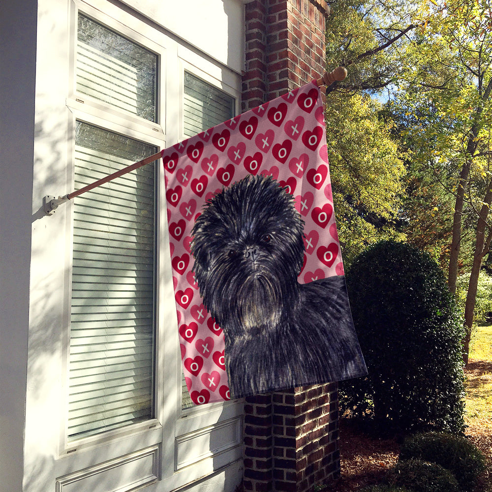 Affenpinscher Hearts Love Valentine's Day Flag Canvas House Size  the-store.com.