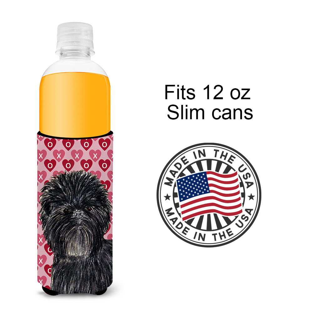 Affenpinscher Hearts Love and Valentine's Day Portrait Ultra Beverage Insulators for slim cans SS4511MUK.