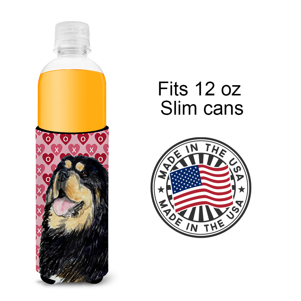 Tibetan Mastiff Hearts Love Valentine's Day Ultra Beverage Insulators for slim cans SS4512MUK.