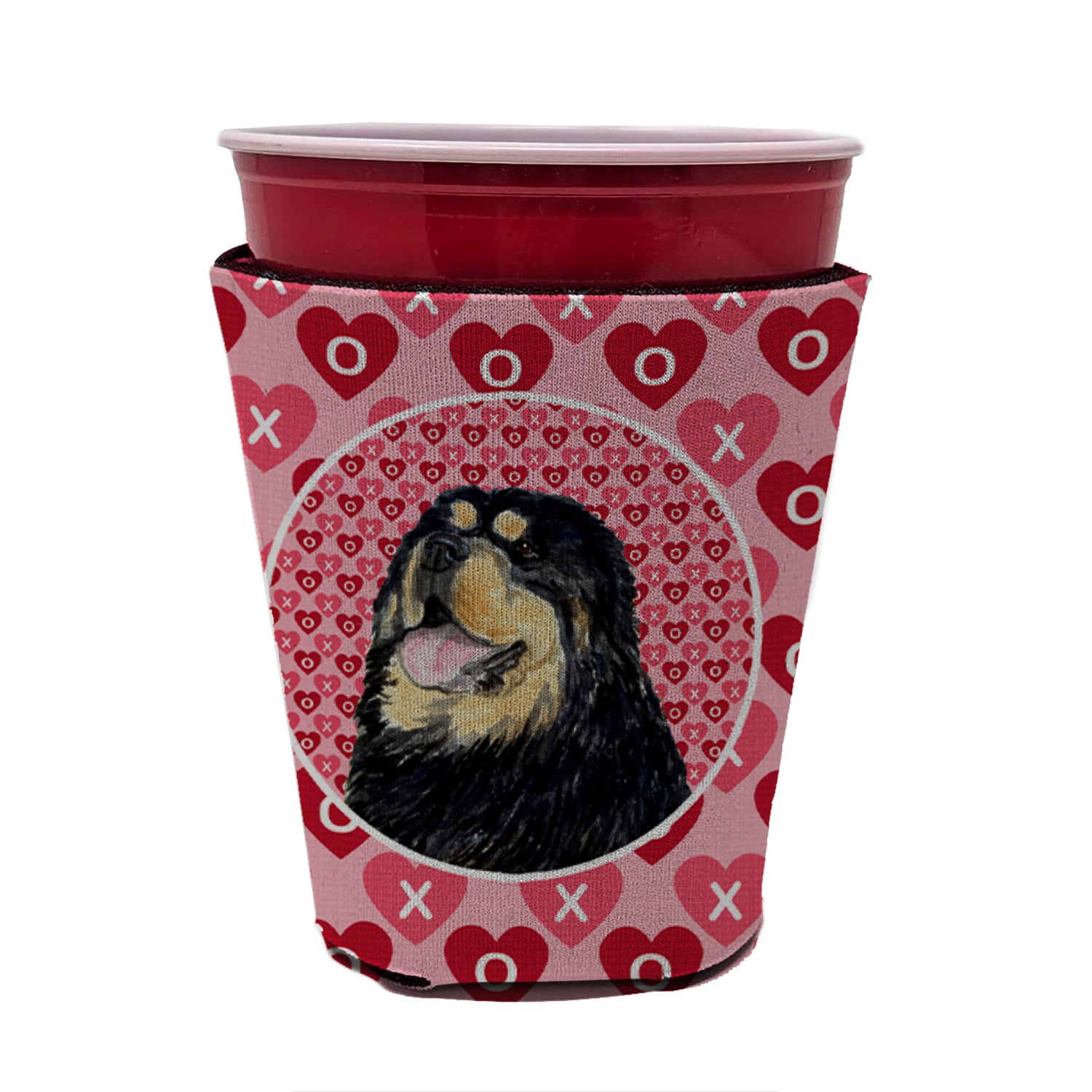 Tibetan Mastiff  Red Cup Beverage Insulator Hugger