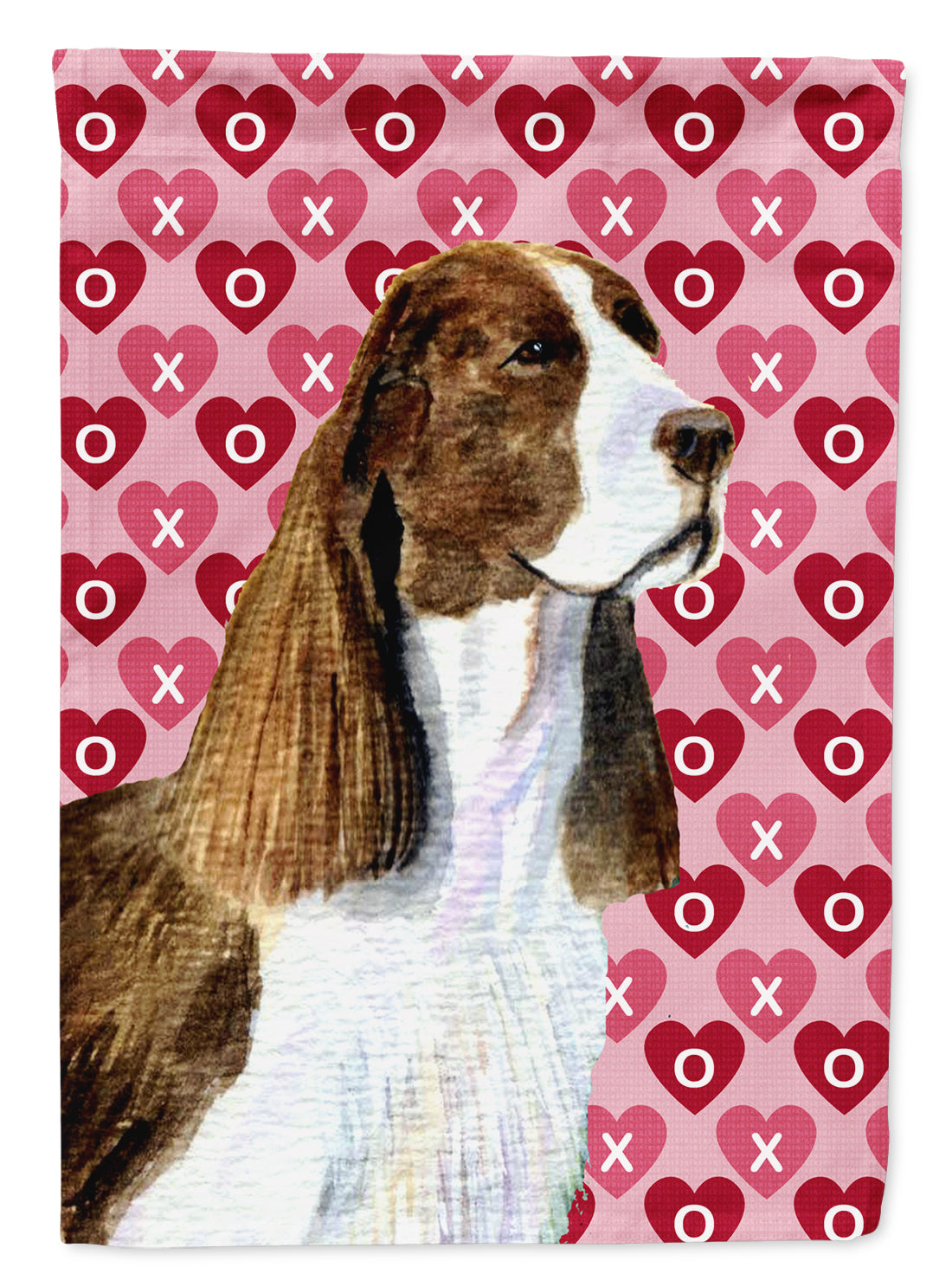 Springer Spaniel Hearts Love and Valentine&#39;s Day  Flag Canvas House Size  the-store.com.