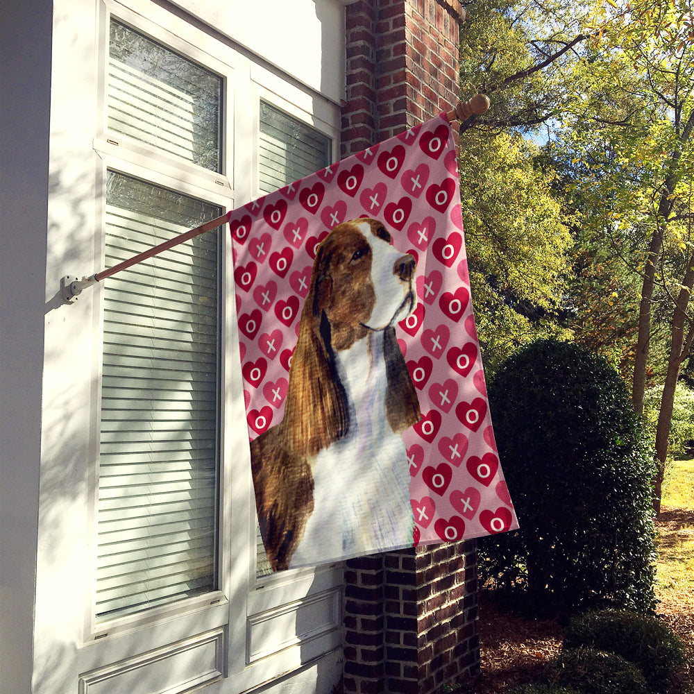 Springer Spaniel Hearts Love and Valentine's Day  Flag Canvas House Size