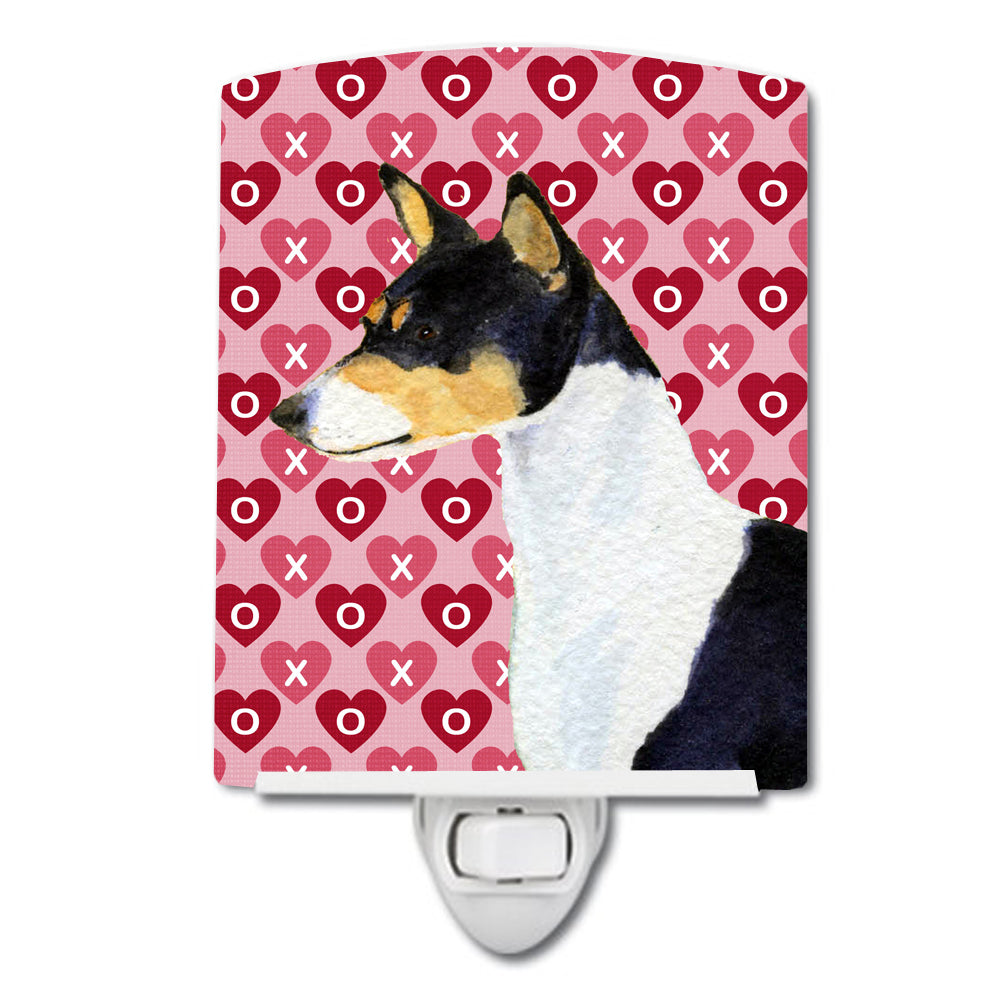 Basenji Hearts Love and Valentine&#39;s Day Portrait Ceramic Night Light SS4514CNL - the-store.com