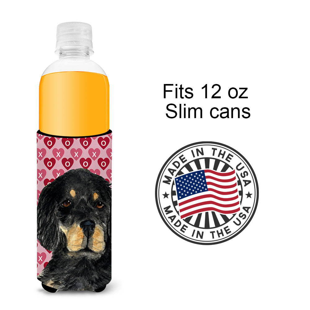 Gordon Setter Hearts Love and Valentine's Day Portrait Ultra Beverage Insulators for slim cans SS4515MUK.