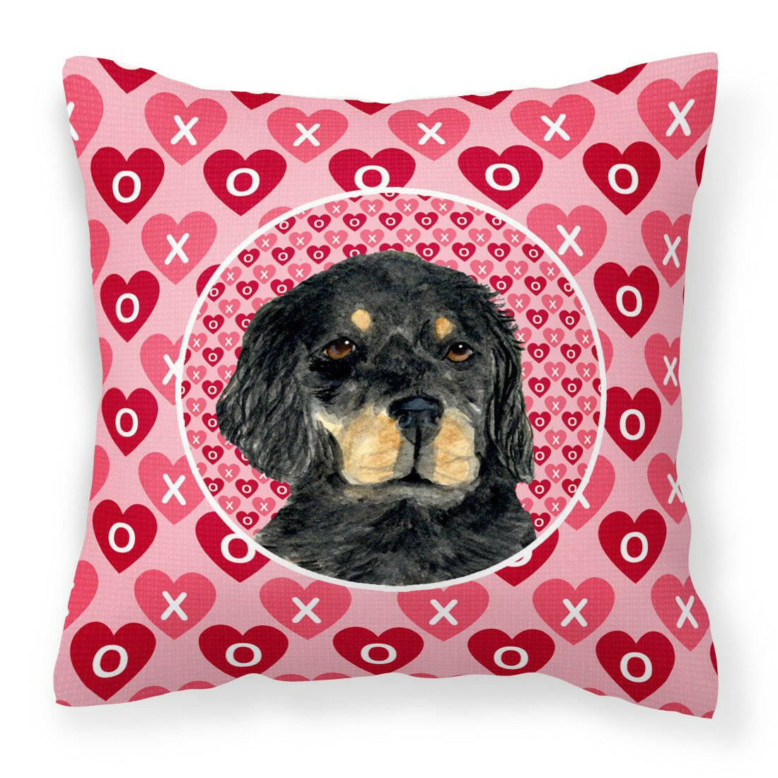 Gordon Setter Hearts Love and Valentine&#39;s Day Portrait Fabric Decorative Pillow SS4515PW1414 by Caroline&#39;s Treasures