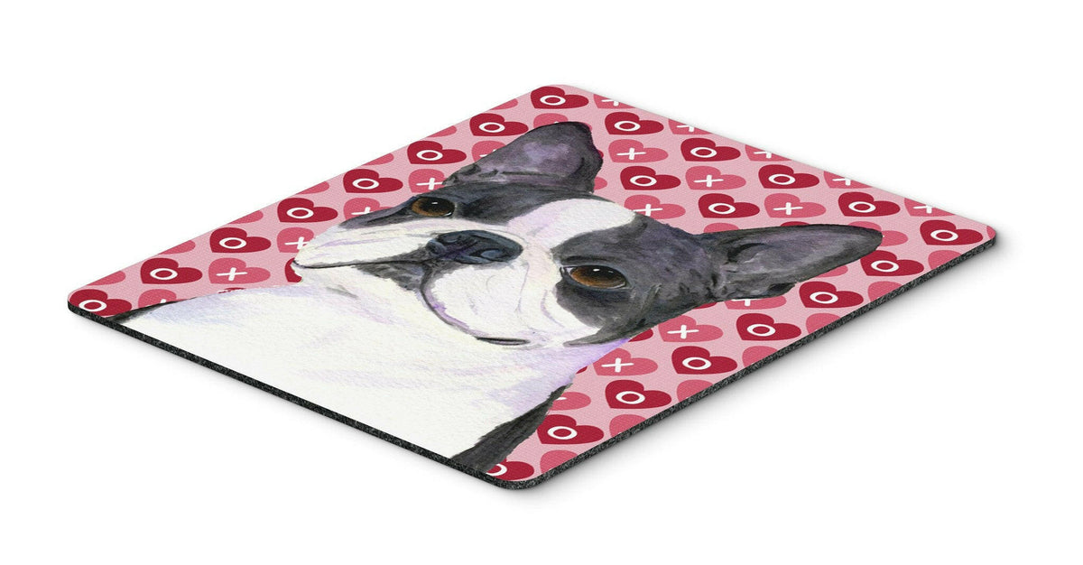 Boston Terrier Hearts Love and Valentine&#39;s Day Mouse Pad, Hot Pad or Trivet by Caroline&#39;s Treasures