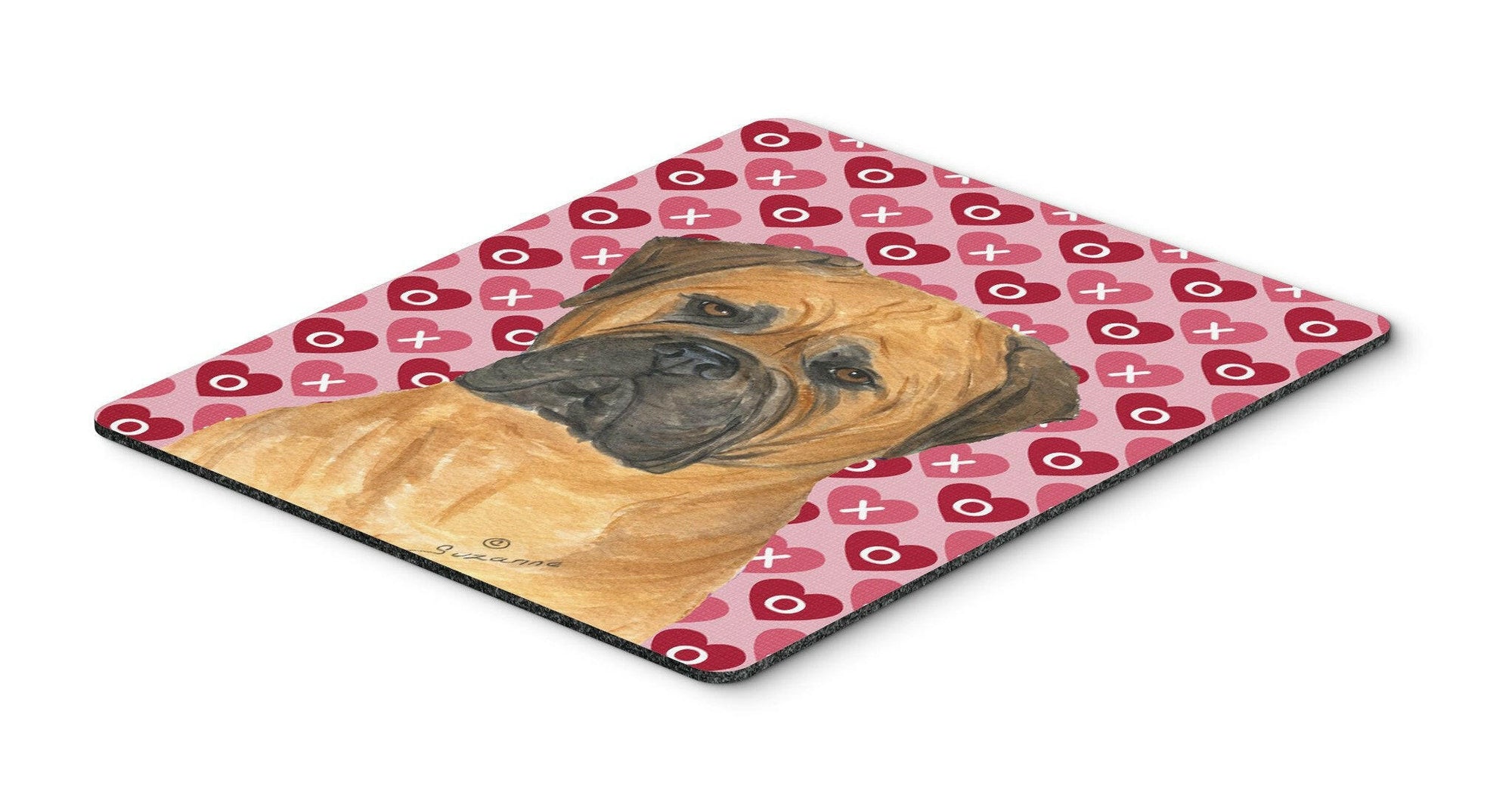 Bullmastiff Hearts Love and Valentine's Day Mouse Pad, Hot Pad or Trivet by Caroline's Treasures