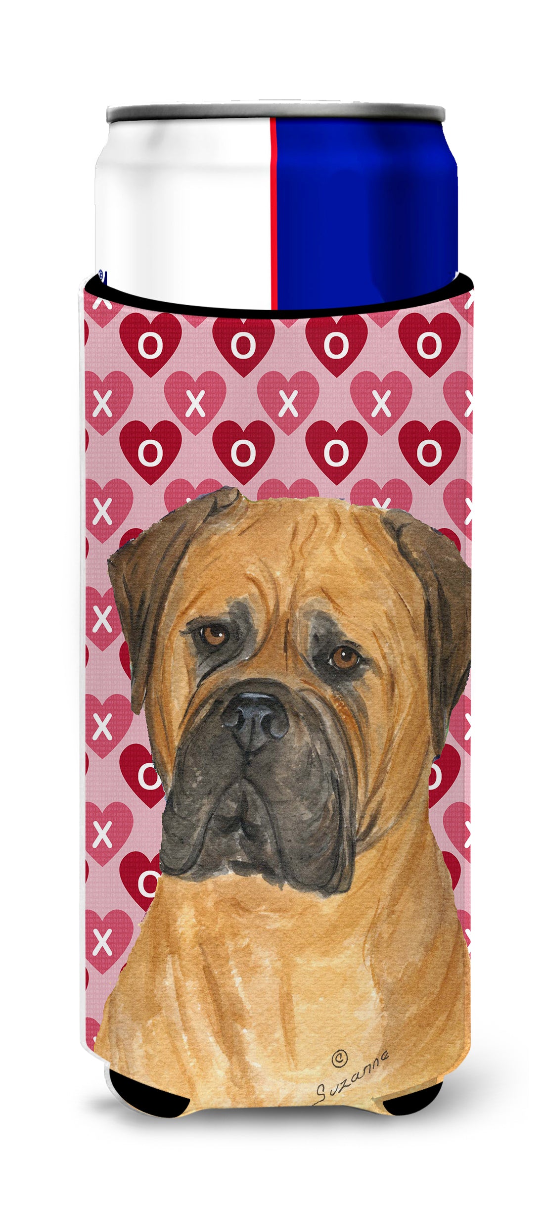 Bullmastiff Hearts Love and Valentine's Day Portrait Ultra Beverage Isolateurs pour canettes minces SS4517MUK