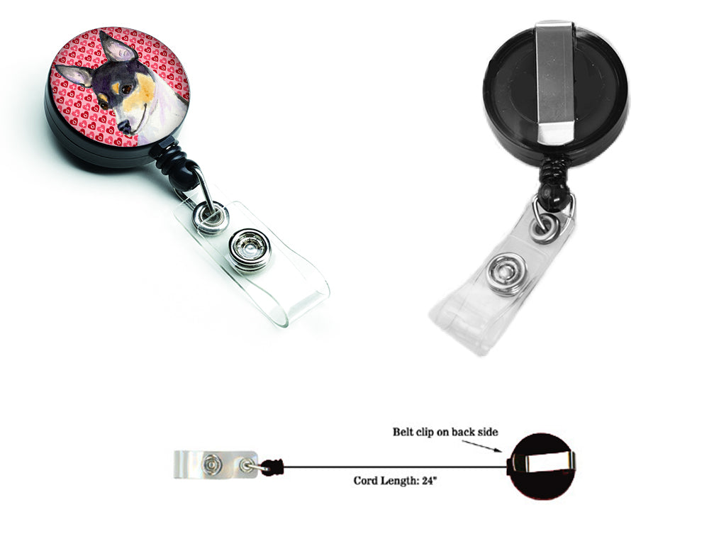 Chihuahua Love Retractable Badge Reel or ID Holder with Clip.