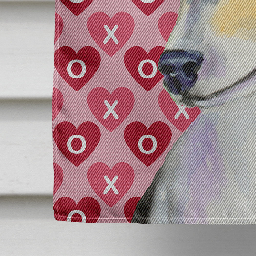 Chihuahua Hearts Love and Valentine's Day Portrait Flag Canvas House Size  the-store.com.