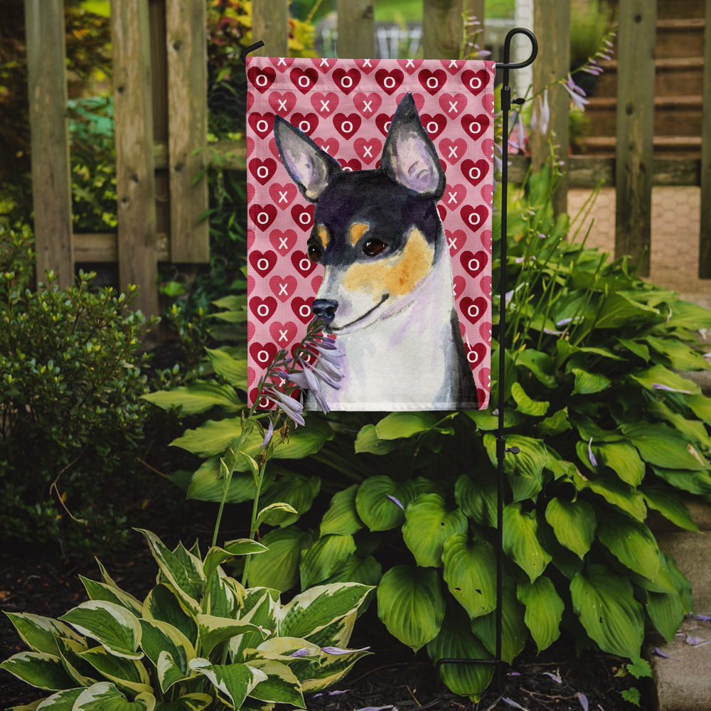 Chihuahua Coeurs Amour et Saint Valentin Portrait Drapeau Jardin Taille