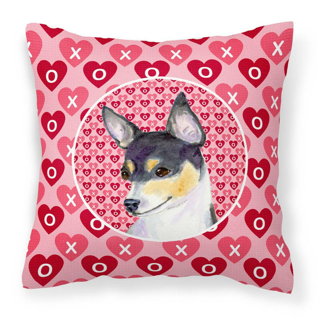 Chihuahua Hearts Love and Valentine's Day Portrait Fabric Decorative Pillow SS4518PW1414 by Caroline's Treasures