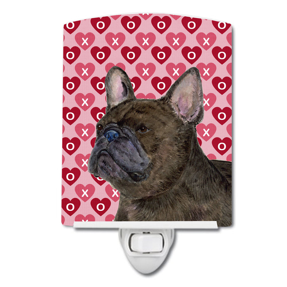 French Bulldog Hearts Love and Valentine&#39;s Day Portrait Ceramic Night Light SS4519CNL - the-store.com