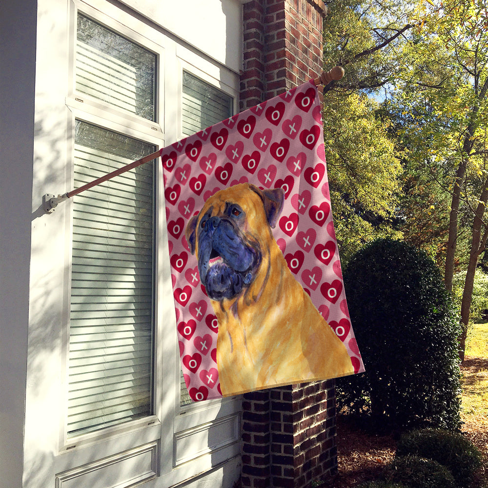 Mastiff Hearts Love and Valentine's Day Portrait Flag Canvas House Size  the-store.com.