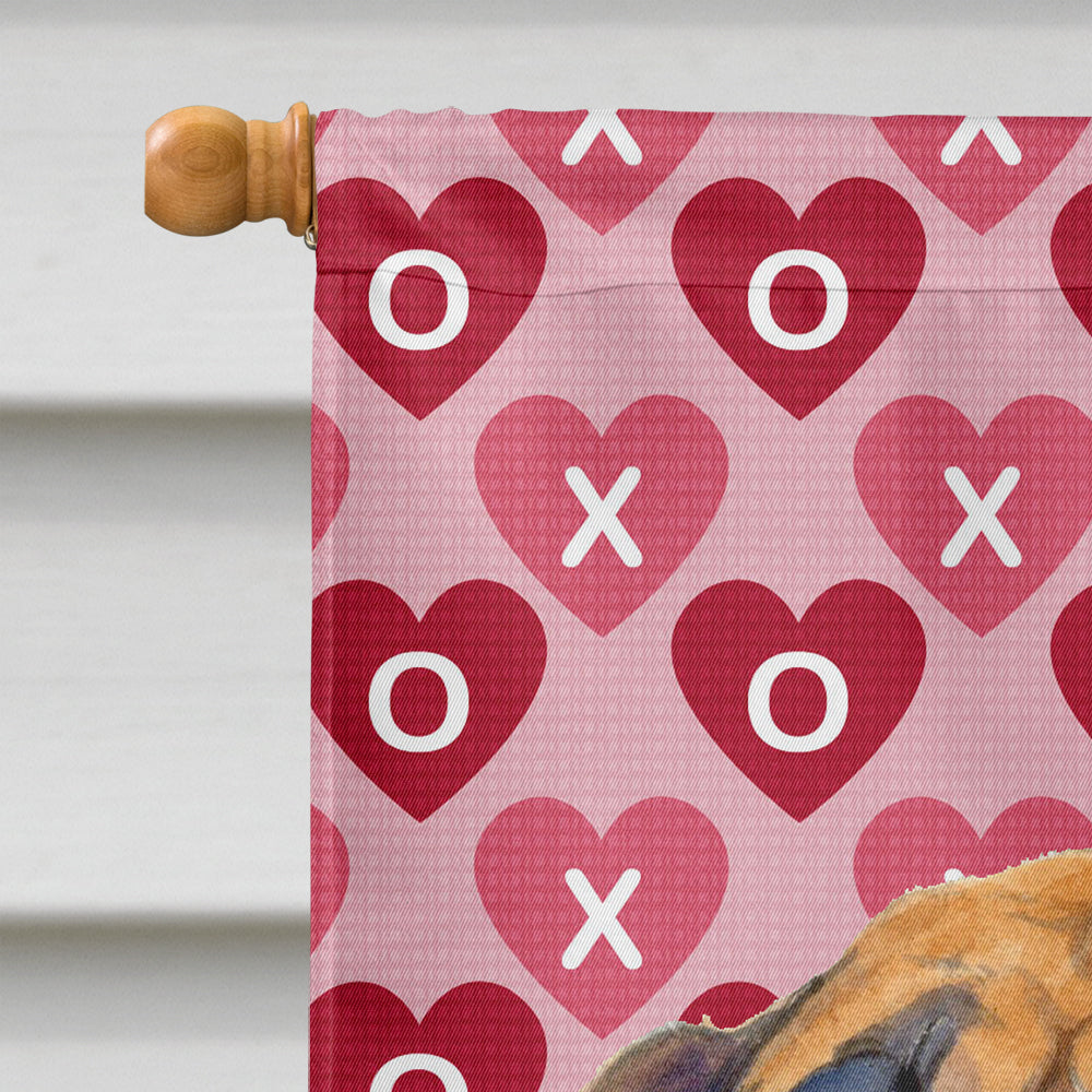 Mastiff Hearts Love and Valentine's Day Portrait Flag Canvas House Size  the-store.com.