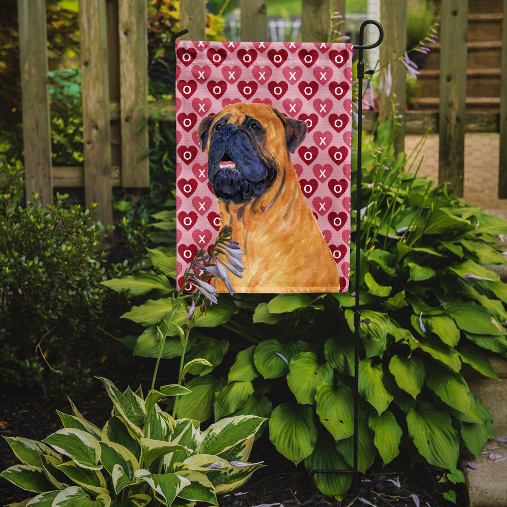 Mastiff Hearts Love and Valentine's Day Portrait Flag Garden Size.