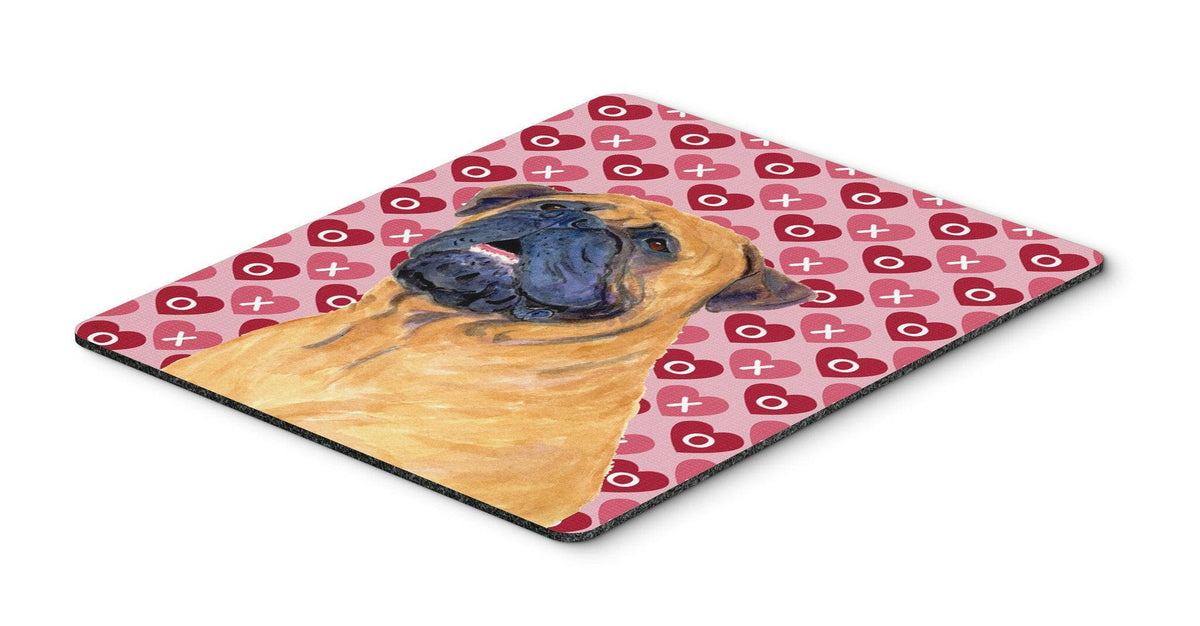 Mastiff Hearts Love and Valentine&#39;s Day Portrait Mouse Pad, Hot Pad or Trivet by Caroline&#39;s Treasures