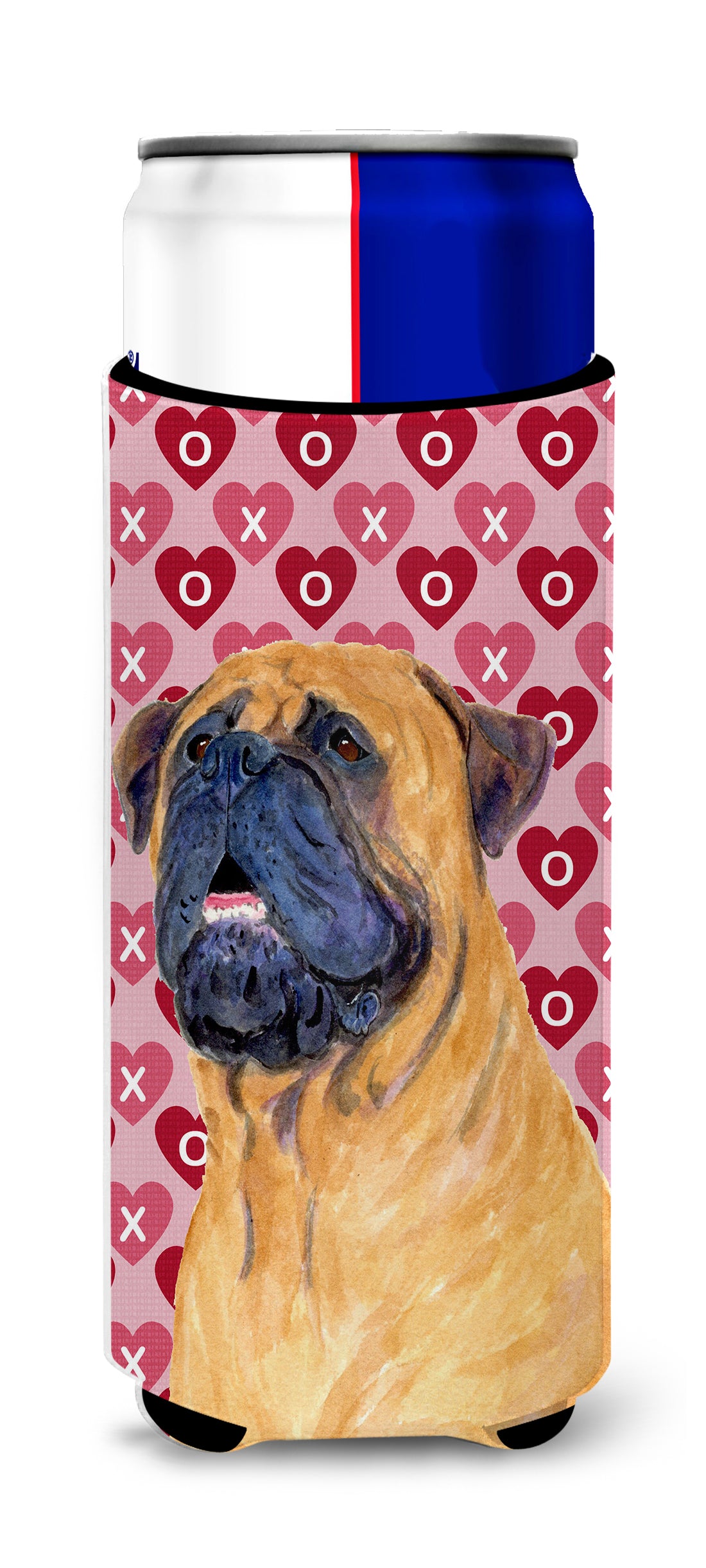 Mastiff Hearts Love and Valentine&#39;s Day Portrait Ultra Beverage Insulators for slim cans SS4520MUK