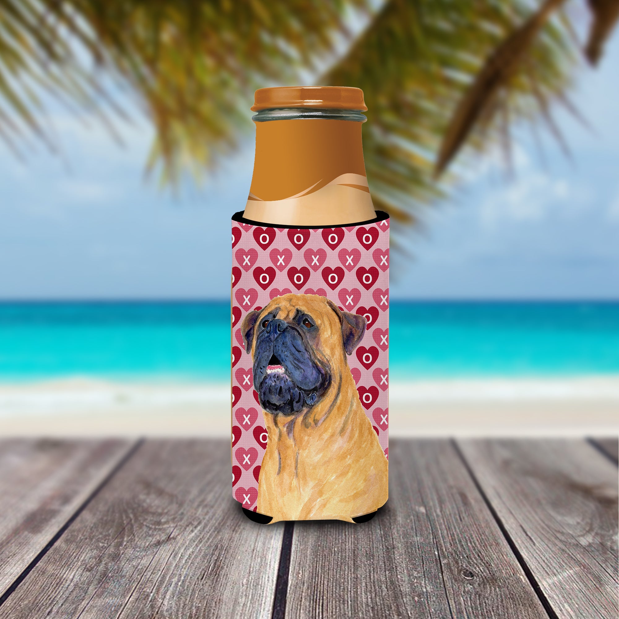 Mastiff Hearts Love and Valentine's Day Portrait Ultra Beverage Insulators for slim cans SS4520MUK.