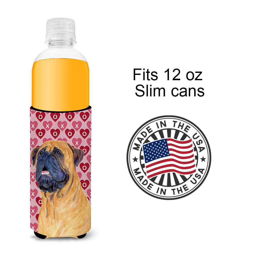 Mastiff Hearts Love and Valentine's Day Portrait Ultra Beverage Insulators for slim cans SS4520MUK.