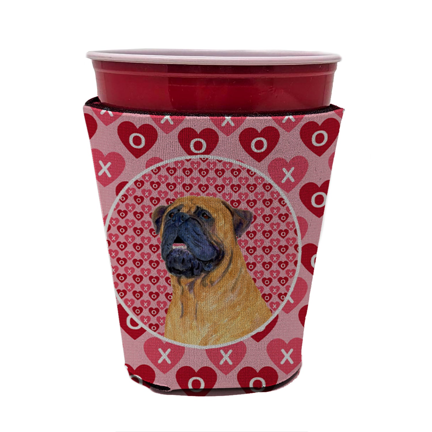 Mastiff  Red Cup Beverage Insulator Hugger