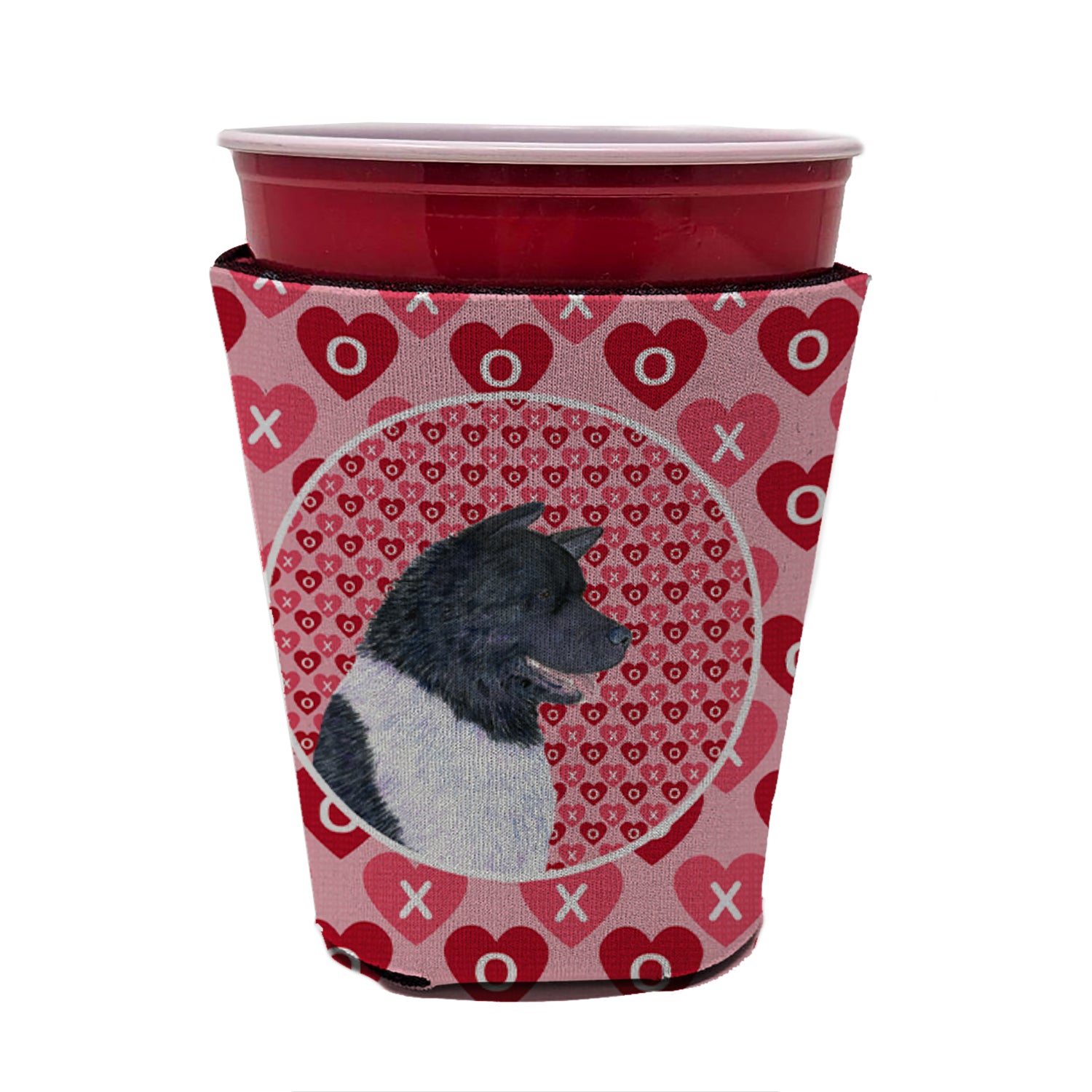 Akita  Red Cup Beverage Insulator Hugger  the-store.com.