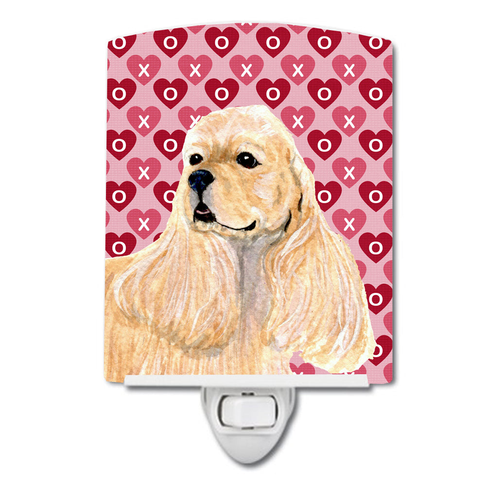 Buff Cocker Spaniel Hearts Love Valentine&#39;s Day Ceramic Night Light SS4522CNL - the-store.com