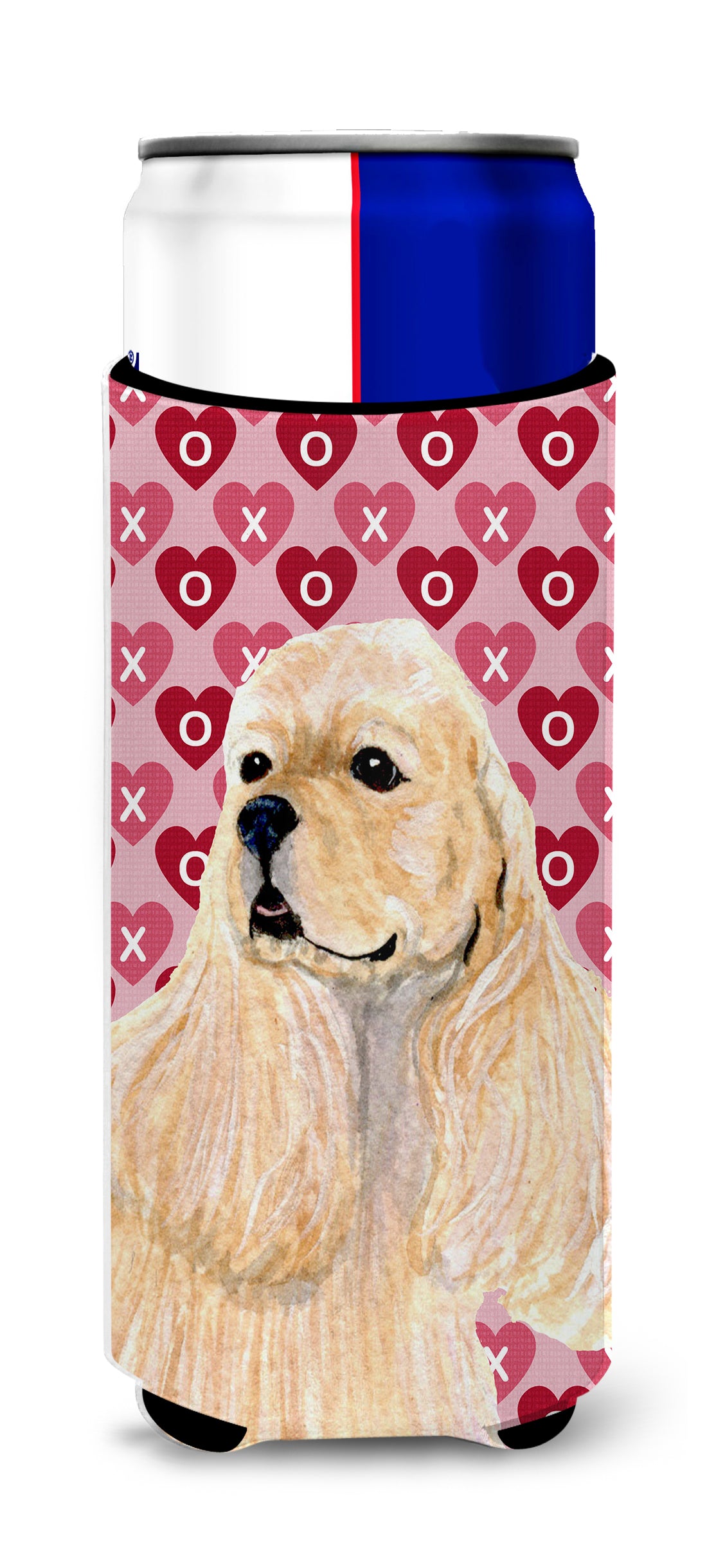 Buff Cocker Spaniel Hearts Love Valentine's Day Ultra Beverage Isolateurs pour canettes minces SS4522MUK