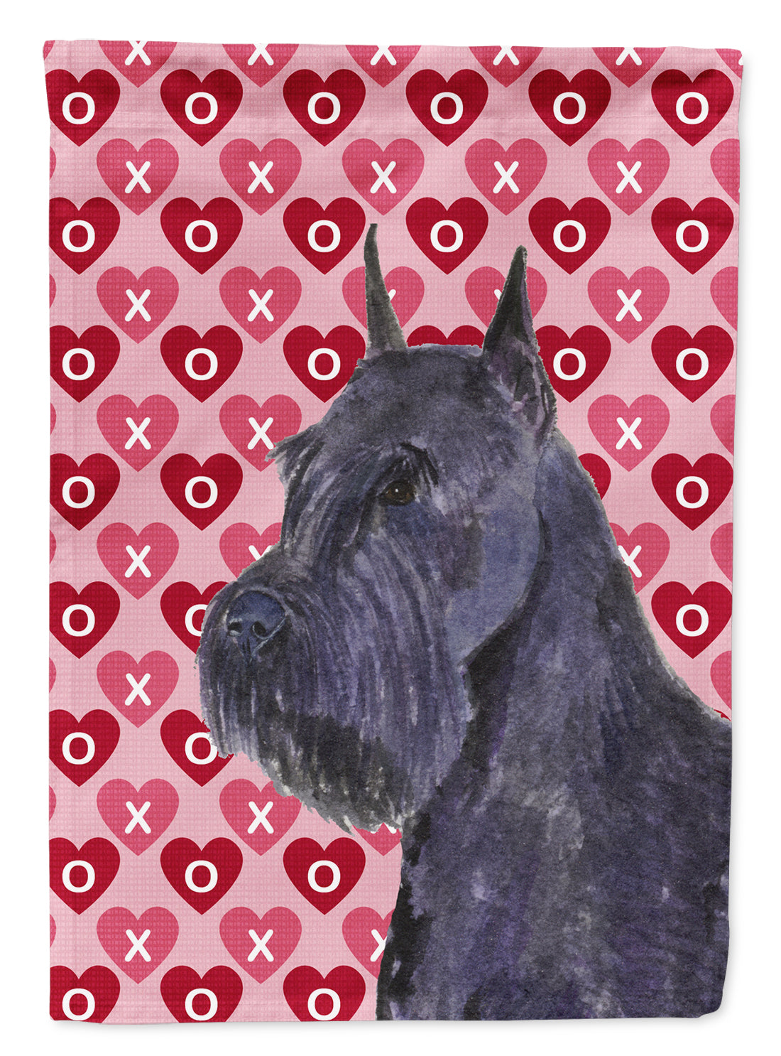 Schnauzer Hearts Love Valentine&#39;s Day Flag Canvas House Size  the-store.com.