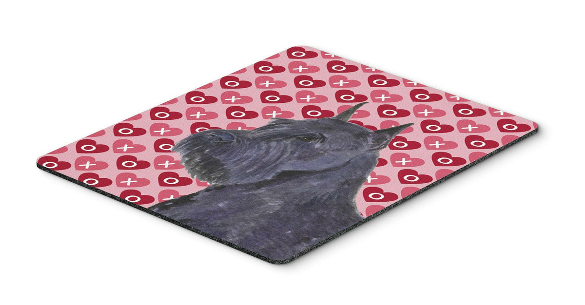 Schnauzer Hearts Love and Valentine&#39;s Day Portrait Mouse Pad, Hot Pad or Trivet by Caroline&#39;s Treasures