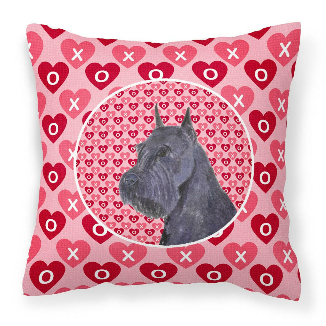 Schnauzer Hearts Love and Valentine&#39;s Day Portrait Fabric Decorative Pillow SS4523PW1414 by Caroline&#39;s Treasures