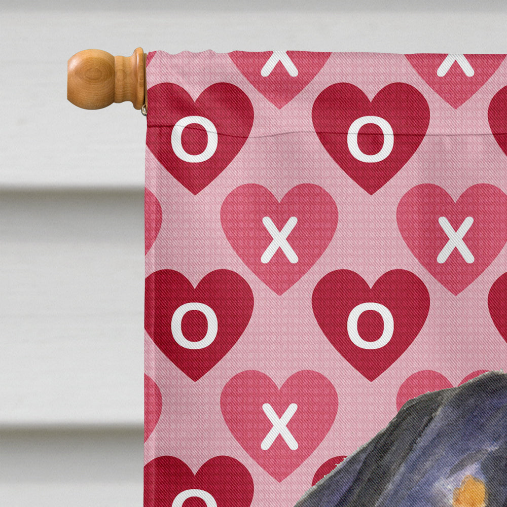 Rottweiler Hearts Love and Valentine's Day Portrait Flag Canvas House Size  the-store.com.