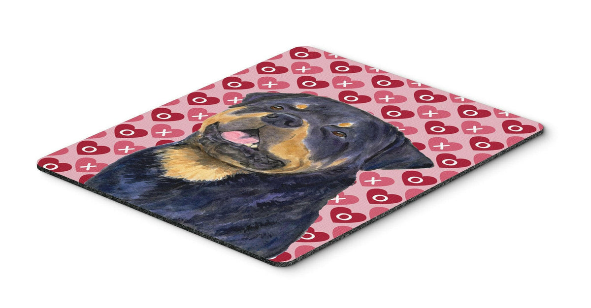 Rottweiler Hearts Love and Valentine&#39;s Day Mouse Pad, Hot Pad or Trivet by Caroline&#39;s Treasures