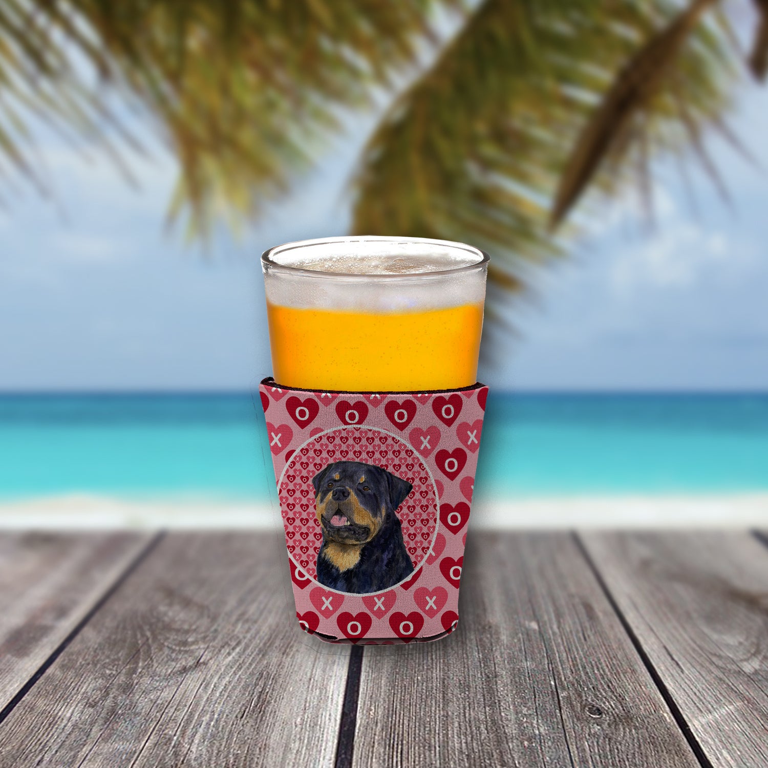 Rottweiler  Red Cup Beverage Insulator Hugger  the-store.com.