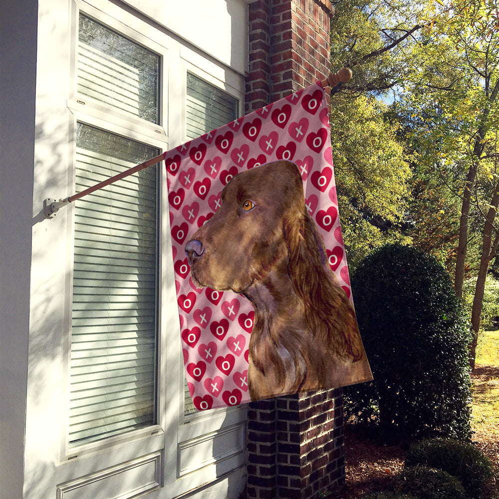 Field Spaniel Hearts Love and Valentine's Day Portrait Flag Canvas House Size  the-store.com.