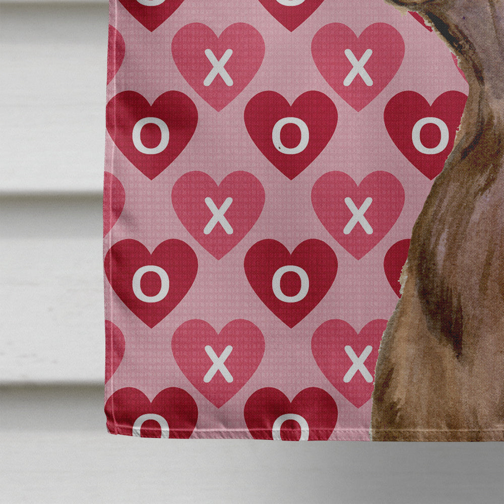 Field Spaniel Hearts Love and Valentine's Day Portrait Flag Canvas House Size  the-store.com.