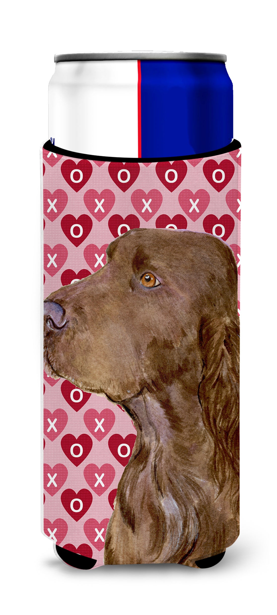 Field Spaniel Hearts Love and Valentine&#39;s Day Portrait Ultra Beverage Insulators for slim cans SS4525MUK