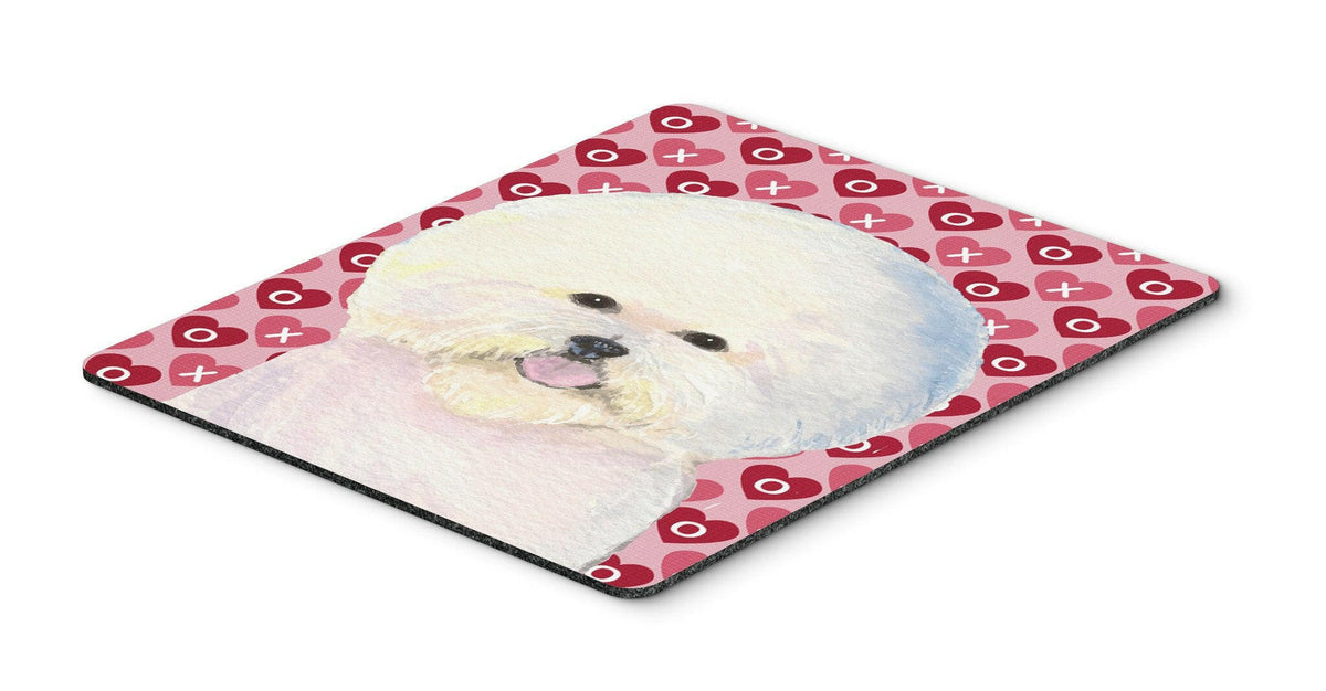Bichon Frise Hearts Love and Valentine&#39;s Day Mouse Pad, Hot Pad or Trivet by Caroline&#39;s Treasures