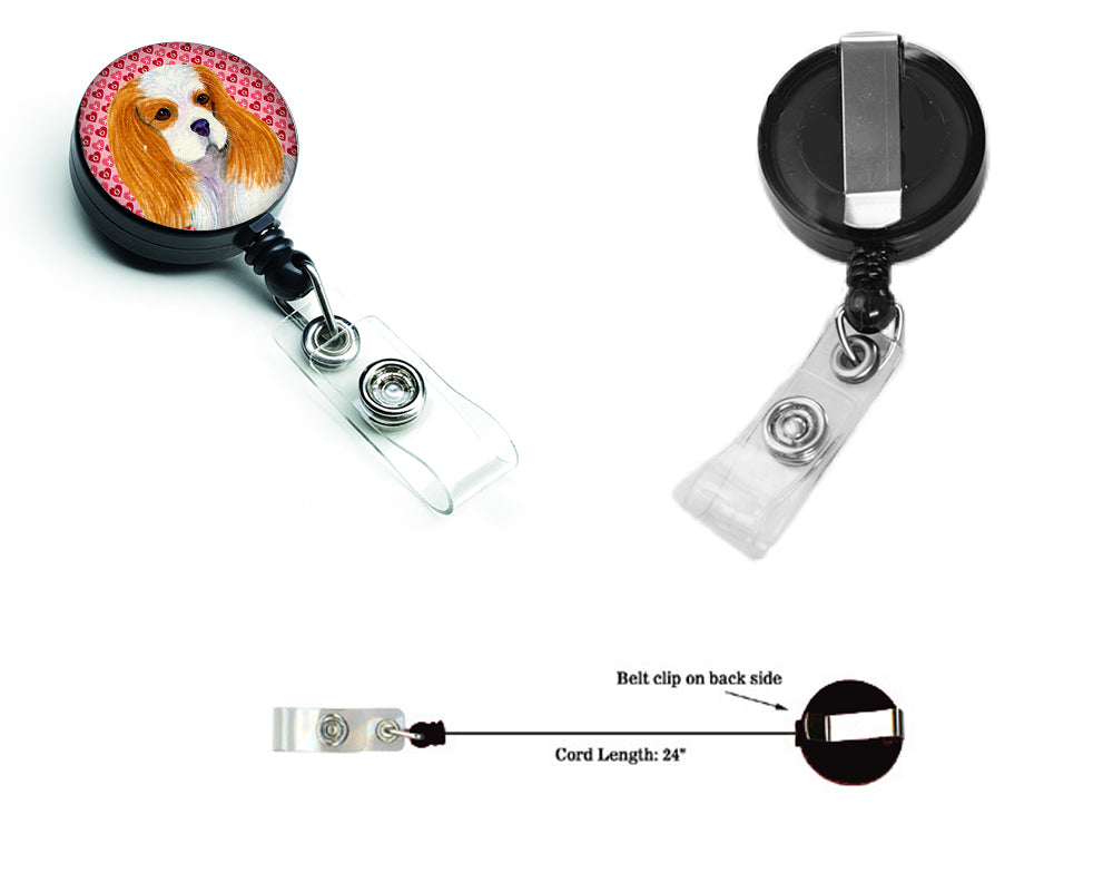 Cavalier Spaniel Love Retractable Badge Reel or ID Holder with Clip