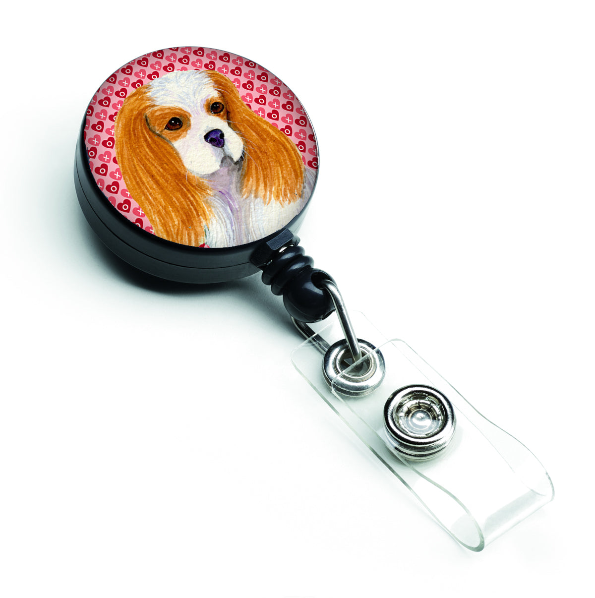 Cavalier Spaniel Love Retractable Badge Reel or ID Holder with Clip.