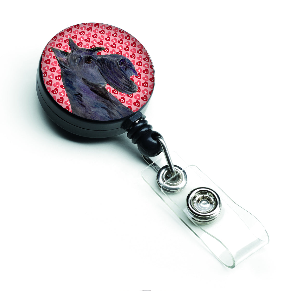 Scottish Terrier Love Retractable Badge Reel or ID Holder with Clip.