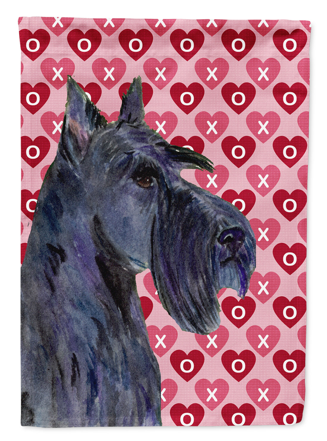 Scottish Terrier Hearts Love and Valentine's Day  Flag Canvas House Size