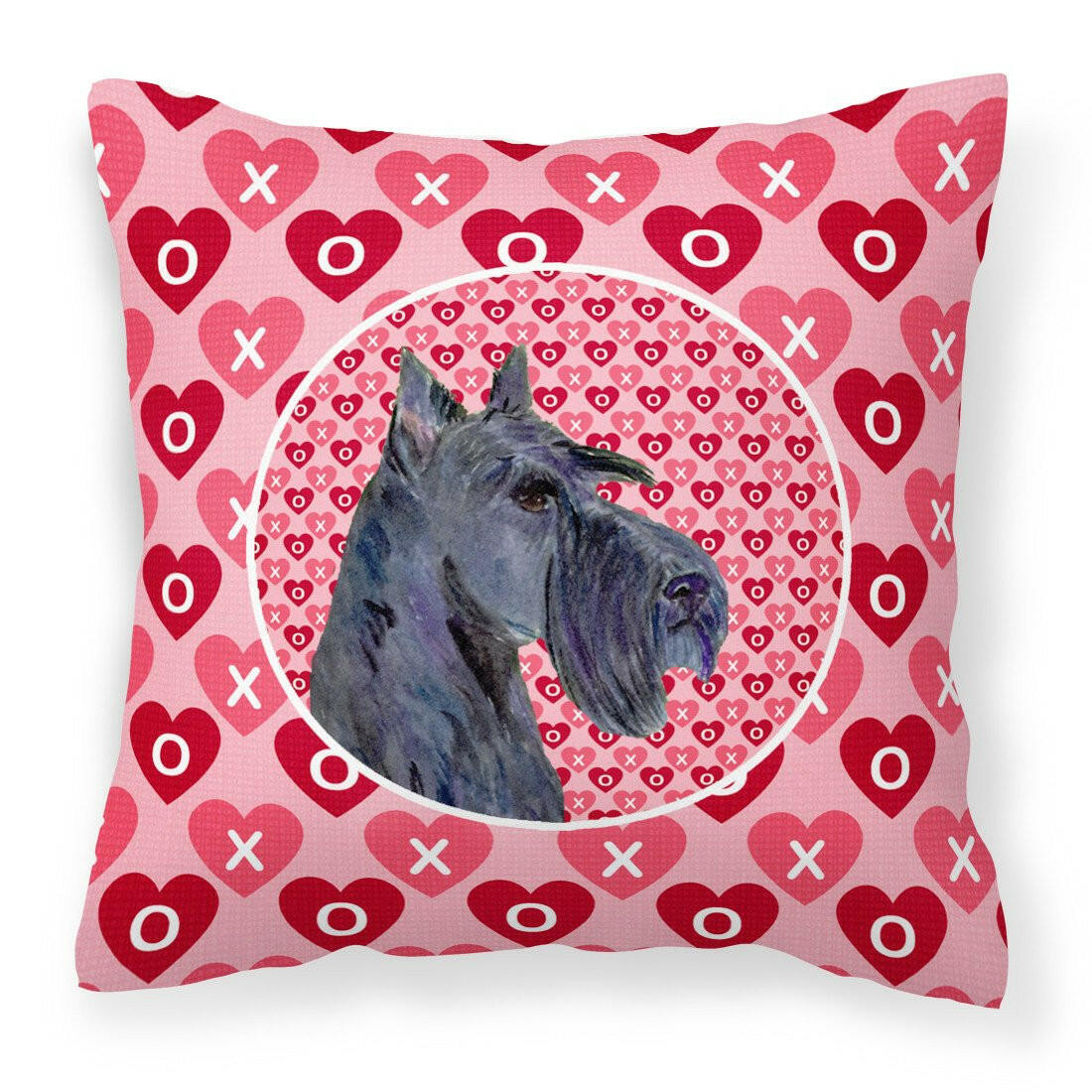 Scottish Terrier Hearts Love Valentine&#39;s Day Portrait Fabric Decorative Pillow SS4529PW1414 by Caroline&#39;s Treasures