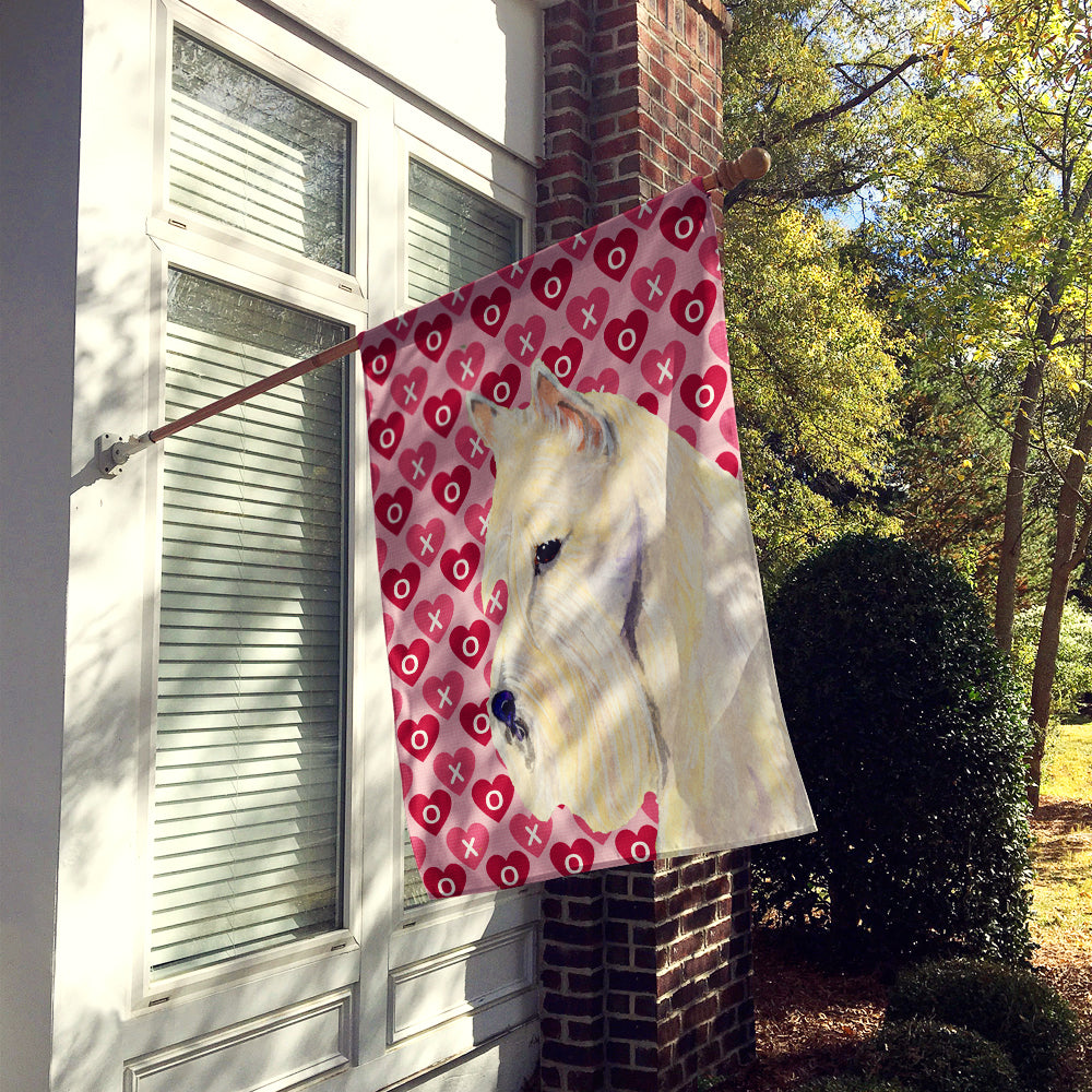 Scottish Terrier Hearts Love and Valentine's Day  Flag Canvas House Size  the-store.com.