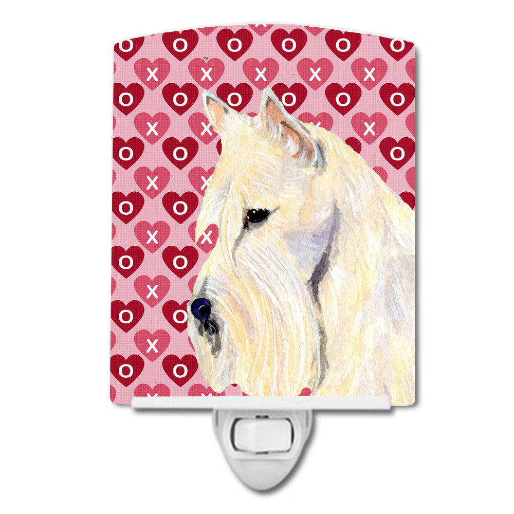 Scottish Terrier Hearts Love Valentine&#39;s Day Portrait Ceramic Night Light SS4530CNL - the-store.com