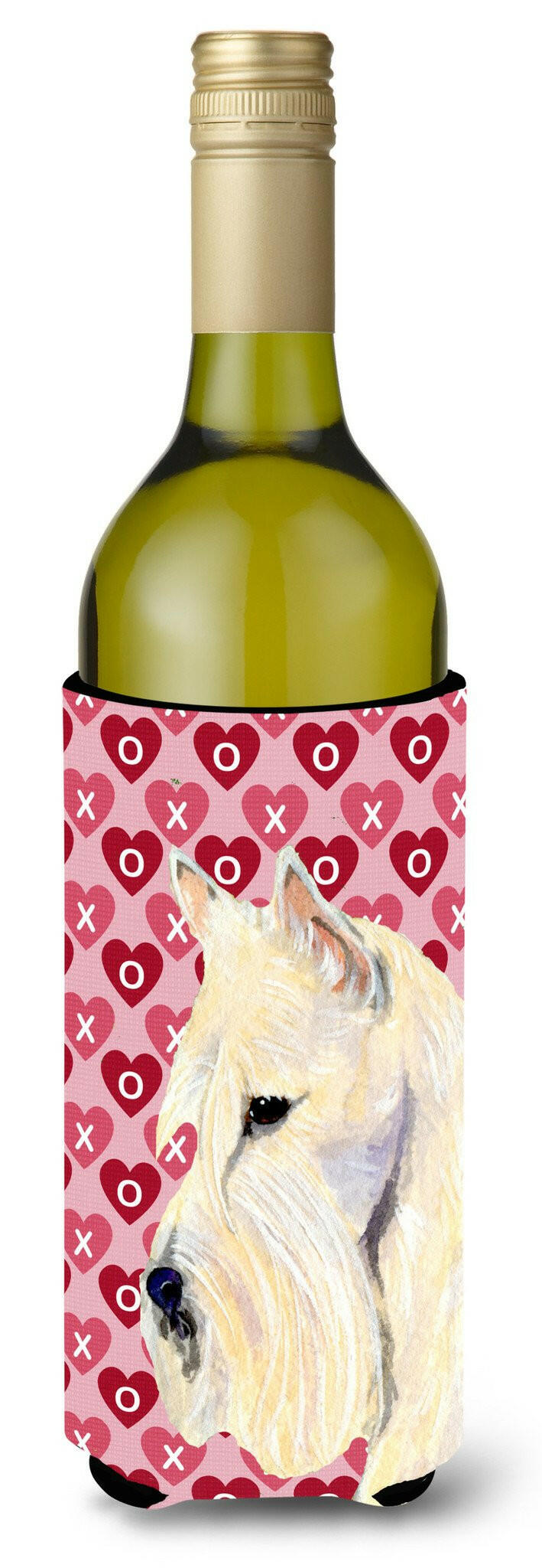 Scottish Terrier Hearts Love Valentine&#39;s Day  Wine Bottle Beverage Insulator Beverage Insulator Hugger by Caroline&#39;s Treasures