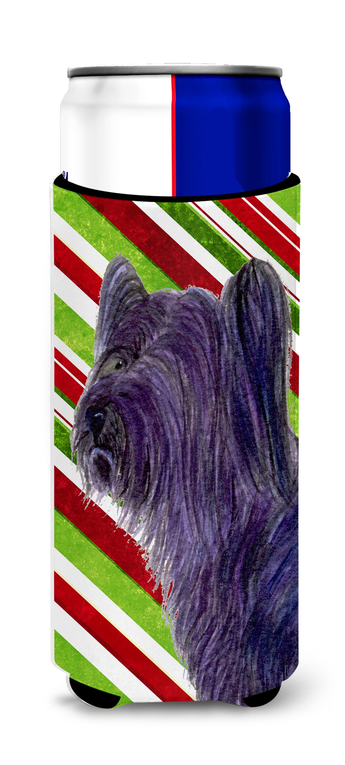 Skye Terrier Candy Cane Holiday Christmas Ultra Beverage Insulators for slim cans SS4532MUK