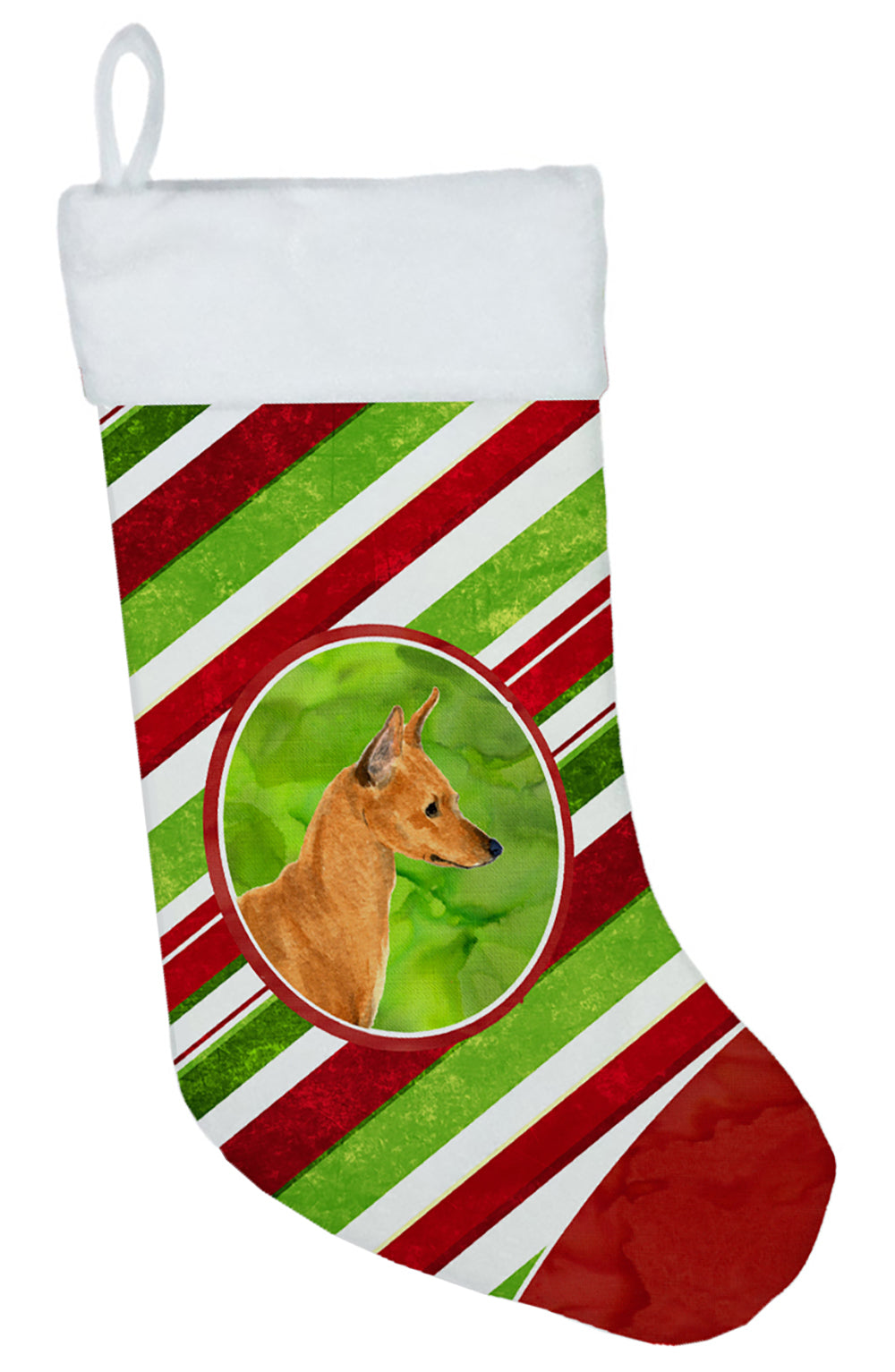 Min Pin Winter Snowflakes Christmas Stocking SS4535  the-store.com.