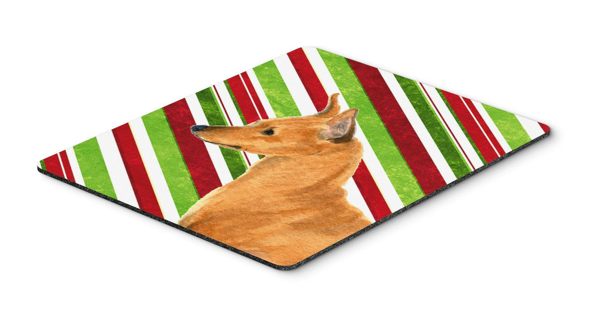 Min Pin Candy Cane Holiday Christmas Mouse Pad, Hot Pad or Trivet by Caroline&#39;s Treasures