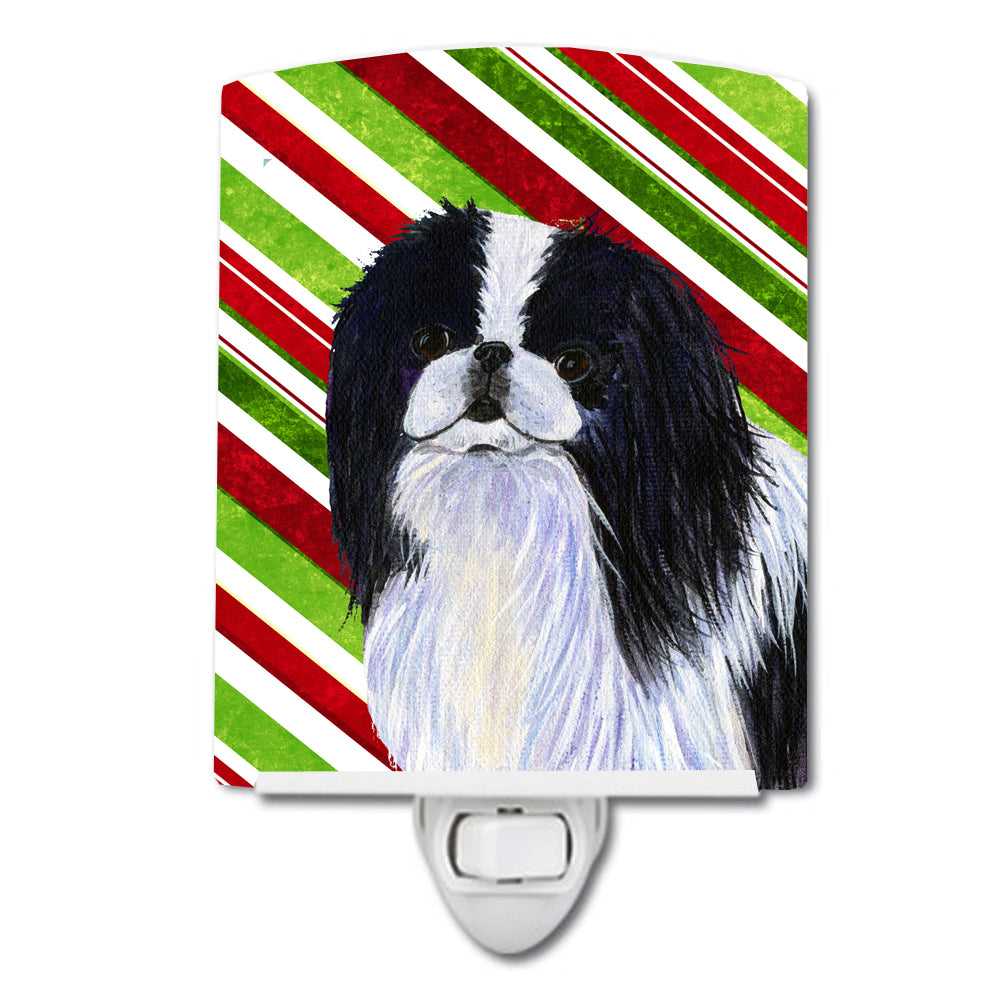 Japanese Chin Candy Cane Holiday Christmas Ceramic Night Light SS4536CNL - the-store.com